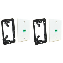 2X 1 Port Fiber Wall Plate SC APC Simplex Fiber Optic Wall Plate Optical Wall Plate with 1-Gang Mounting Bracket,A