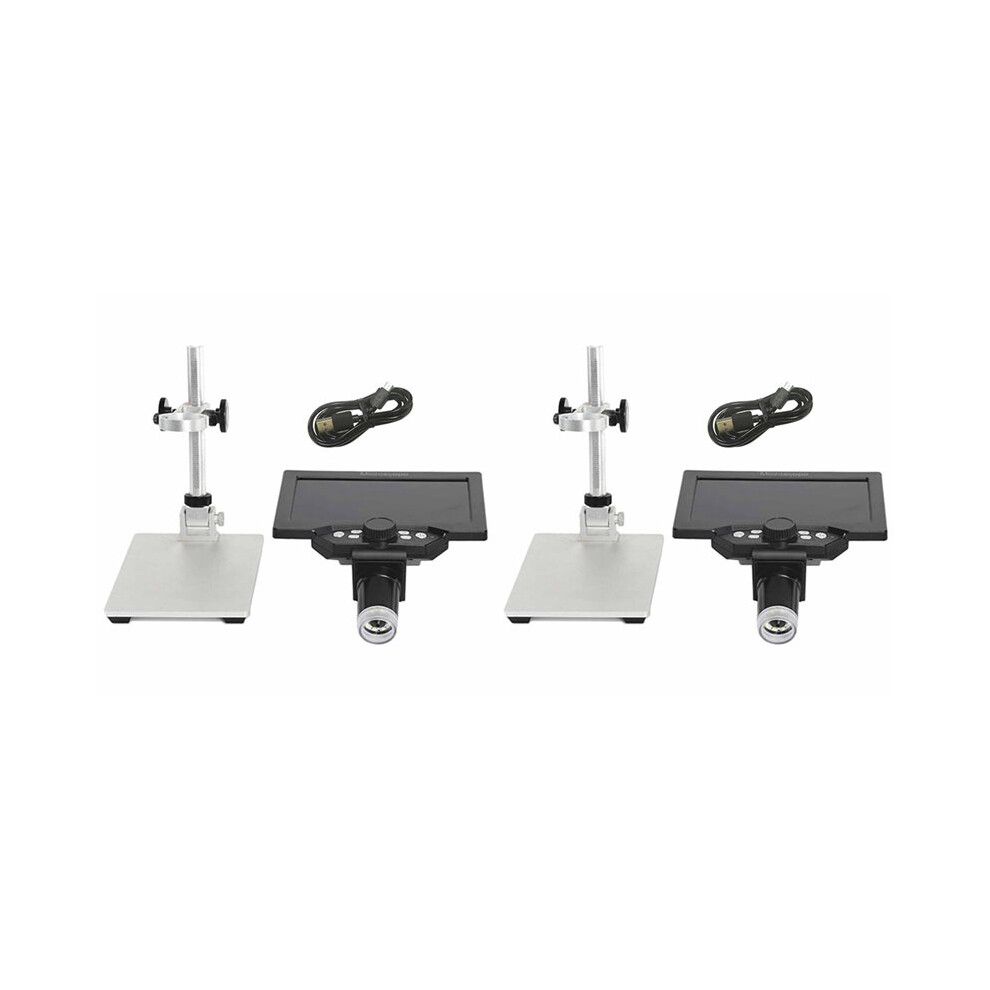 2Pcs 7 Inch Lcd Digital Microscope 1200X Zoom, 12Mp High-Resolution For Soldering & Pcb Inspection, B 4712697395746