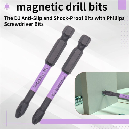 Magnetic Drill Bits D1 Anti-Slip and Shock-Proof Bits with Phillips Screwdriver Bits Magnetic Screwdriver Set (8Set) 2