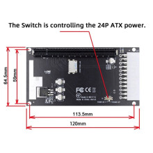 3pcs 4X Oculink SFF-8612 SFF-8611 to PCIE PCI-Express 16X Adapter with ATX 24Pin Power Port for Mainboard Card