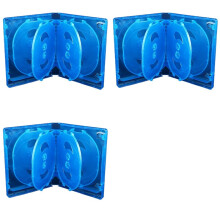 3X Scatola Porta CD Custodia per CD da 10 Pezzi Custodia per CD In Plastica A Doppia Faccia Custodia per CD per Auto Custodia per DVD Addensata, Blu