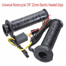 2X Universal Motorrad 7/8 Zoll 22 mm Elektrisch Beheizte Griffe Roller Moped Bar Handwärmer Verstellbar Hot Grip 12V