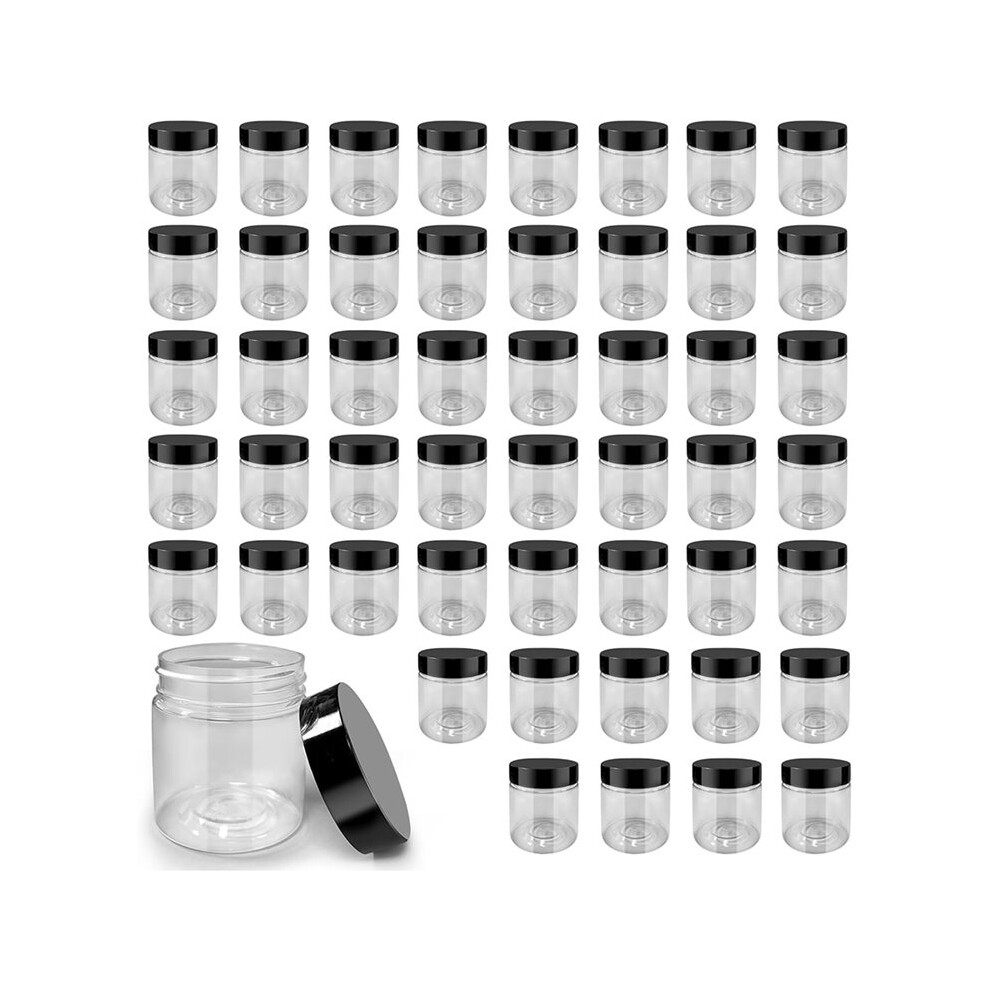 Tlily 4 Oz Clear Plastic Jars With Lids - Ideal For Slime, Creams, Makeup, Travel & More 50 Pack