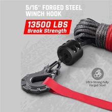 Synthetic Winch Rope, 1/4 Inch X 50ft 10,000LBS Synthetic Winch , Winch Cable for Offroad Vehicle 4WD ATV UTV
