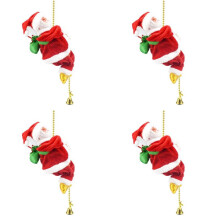4X Kerstman Klimmen op Touw Decoratie Elektrische Automatische Pluche Poppen Speelgoed voor Thuis Muur Ramen Opknoping Ornament