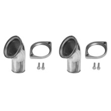 2X SBC BBC Boîtier de Thermostat à Col D'Eau Poli Pivotant à 45 pour Chevy V8 350 454 Argent