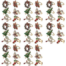 48Pcs Portatovaglioli Natalizi Portatovaglioli Natalizi Anelli Corona per La Decorazione Della Tavola da Pranzo per Feste