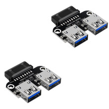 4Pcs USB 3.0 Motherboard Adapter USB 3.0 19 20 Pin Female to Dual USB 3.0 A Female Internal Header Adapter Converter
