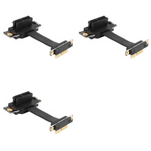 3X PCIE X1 Riser Cable Dual 90 Graden Rechte Hoek PCIe 3.0 X1 Naar X1 Verlengkabel 8Gbps PCI Express 1X Riser Card - 5CM