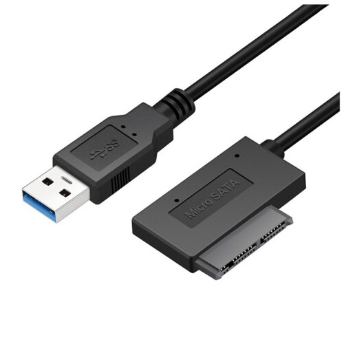 2X Cabo Adaptador USB 3.0 para Micro- para Cabo Conversor HDD SSD de 1,8 Polegadas USB3.0 para Cabo Msata 7+9 Pinos de 16 Pinos 1
