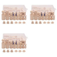 Houten Peg Dolls, 168PCS Onvoltooide Decoratieve DIY Angel Tiny Doll Lichamen Geschilderd Natuurlijke Houten Mensen met Hoeden