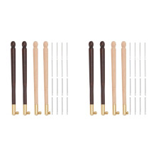 8 Pcs Tambour Hooks Kit with 24 Needles, Embroidery Crochet Hooks Wooden Handle Sequin Beads Needle Set