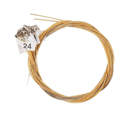 2X 24 Strings Replacement Metal String for Lyre Harp, New Replacement Strings, Brighter and More Durable,24Strings 1