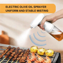 2X Pulverizador de Aceite de Oliva Eléctrico para Cocinar, Botella Dispensadora de Aceite de Oliva con Rango de Nebulización Ajustable de 8,5 Oz/250