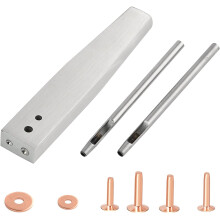 43Pcs Copper Rivets and Burrs, 4 Sizes Copper Rivet and Burrs Assortment Kit,for Belts Wallets Collars Leather Working