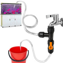RéServoir de Poissons en Plastique Changeur D'Eau Pompe Type de Robinet Changeur D'Eau RéServoir de Poissons Nettoyage en Plastique