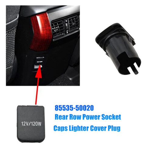 2X 85535-50020 Rear Row Power Socket Cover for   4RUNNER  Alphard Cigarette Lighter Panel Plug Caps 2