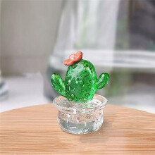 Cactus Figurines Glass Miniature Cactus Simulation Plants Figurines Ornaments Desktop Home Decor