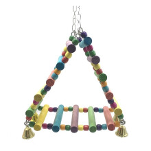 Papageien Spielzeug Vogelschaukel Klettern HäNgeleiter BrüCke Holz Regenbogen Haustier Papagei Ara HäNgematte Vogelspielzeug mit Glocke
