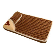 Pet Dog Bed Mat Protect Cervical Spine Detachable Dog House Indoor Comfort Coft Pet Supplies, Brown, M