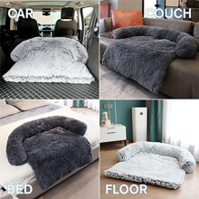 Dog Bed Soft Plush Dog Mat for Sofa Couch Pet Furniture Protector with Washable Cover , Blanket Cushion Kennel C