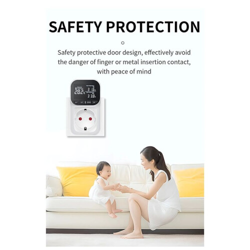 High-Precision Digital Display  Thermostat Fish Tank Touch Screen Home Thermostat Socket EU Plug 2