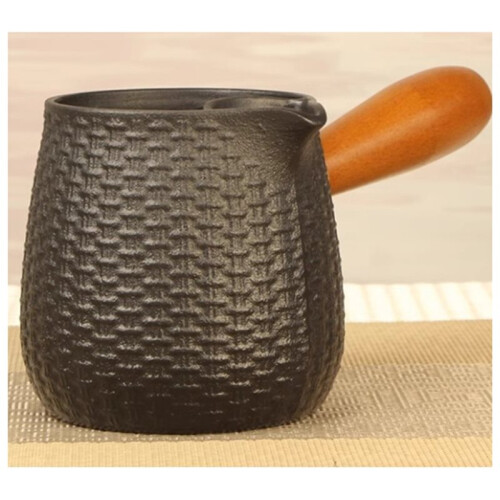 Handcrafted Cast Iron Teapot for Open Flame Brewing - Side Handle Tea Kettle for Boiling Coffee,and Steeping 2