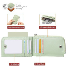 Ladies Zip Coin Purse with Key Embossed Design, Multi Card Slots Large Capacity Wallet Fashion Accessories