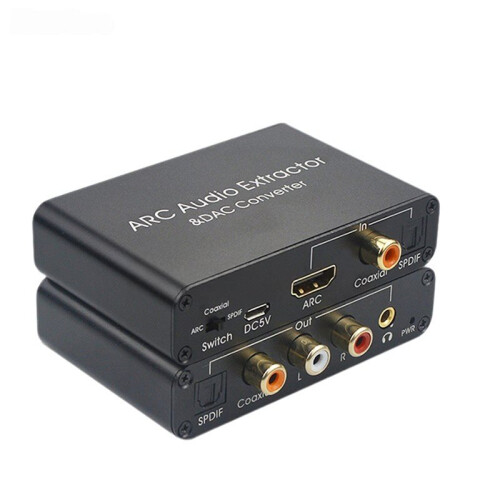 -Compatible ARC Audio Extractor DAC Converter Adapter Digital Optical Coaxial to Analog 3.5mm L/R Audio Converter