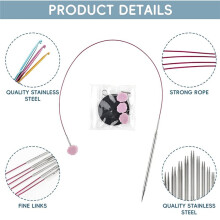 4.5 Inch Lace Interchangeable Circular Knitting Needle Set, Sizes US 1, 1.5, 2, 2.5, 4, 5, 6, 7 Interchangeable