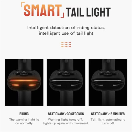New  Bicycle Alarm Tail Light Waterproof Auto Brake Sensing Taillight Remote Control Motorcycle Security Protection 2