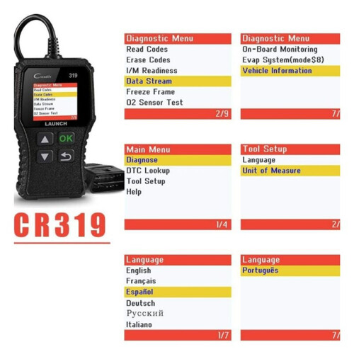 LAUNCH CR319 Creader Car Code Reader OBD2 Scanner OBDII EOBD Automotive Diagnostic Tools OBD2 Automobile Tester 2