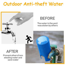 2X Water Faucet Lock Outdoor/Garden Hose Tap Faucet Lock Anti-Theft Child-Proof Metal Faucet Protection Cover Style