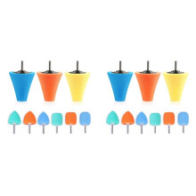 18PCS 1/4inch Shank Sponge Buffing &Polishing Cone for Automotive Car Wheel Hub Care,Metal Polish Buffing Polishing