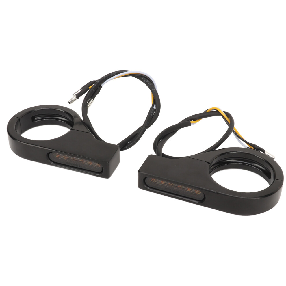 High Brightness Led Front Fork Turn Signal Lights For 39-41Mm Forks Black 4601386641700
