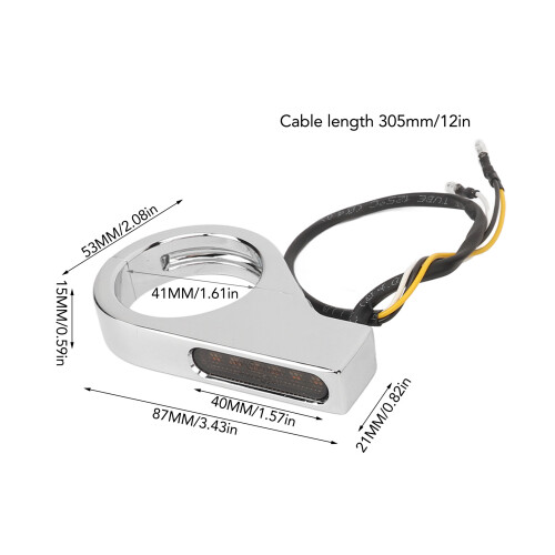 Hochhelles Silber 41MM Gabel-LED-Blinker für Motorräder 1