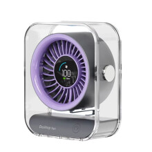 Desktop Fan Office LED Digital Desktop Fan 3000mAh USB Rechargeable 100 Speeds Wind Quiet Circulation Fan B