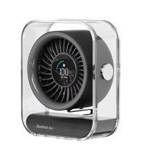 Desktop Fan Office LED Digital Desktop Fan 3000mAh USB Rechargeable 100 Speeds Wind Quiet Circulation Fan C