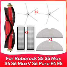 For S5, S5 Max, S6 MaxV, S6 Pure, E4, E5, S51, S52, S55 Roller Side Brush Filter Mop Accessories Part