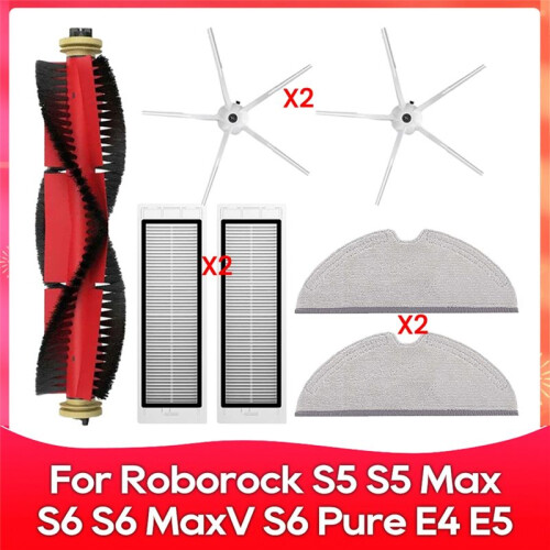 For  S5, S5 Max, S6 MaxV, S6 Pure, E4, E5, S51, S52, S55 Roller Side Brush Filter Mop Accessories Part