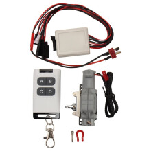 1/10 Car Model New Climbing Car Rescue Metal Winch with Multifunction Remote Control for 1/10 RC Crawler Titanium Color