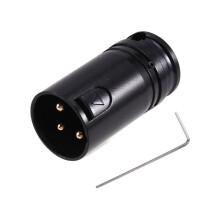 Male to Male Compact XLR Microphone Solder Adapter 3 Pin Black Shell XLR Solder Connector Male