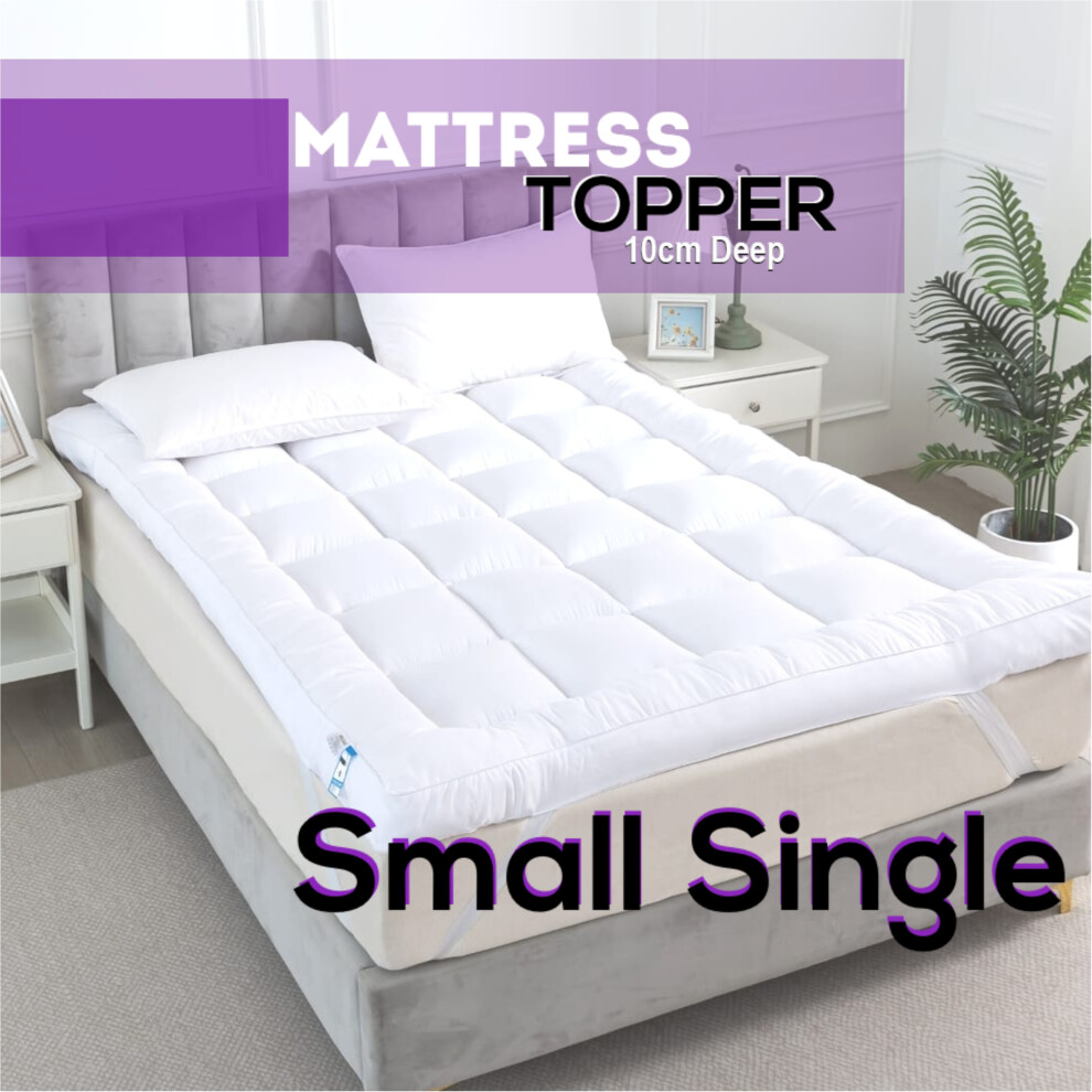 Chilimilii (Small Single) Mattress Toppers Microfiber 10Cm Hotel Quality Box Stitch Anti Allergy All Sizes