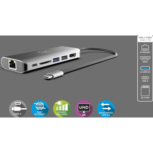 Mobility Lab - Ml309880 Mini Docking Station Usb-C Power Delivery - 6 In 1 2