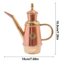 Botella Dispensadora de Aceite de Oliva, Aceitera de Cobre Hecha A Mano, Estilo Retro Clásico Europeo, Vinagrera Antigoteo para Uso Diario.