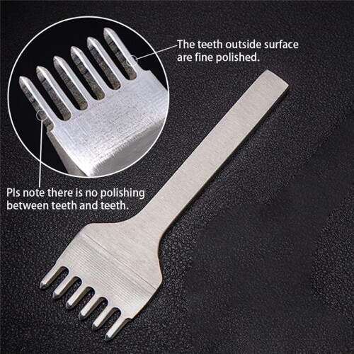 1 Set Basic Leather Diamond Chisel Punch Iron Punch Tool Sewing DIY Leather  Tools 4mm/ 1-2-4-6 Teeth 2