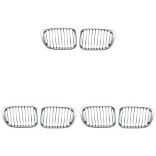6X Chrome Front Hood Kidney Grille Grill for 1998-2001 E46 320I 323I 325I 328I 330I 4-Door Sedan