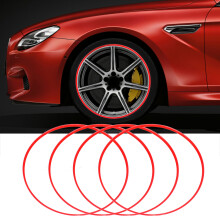 20 Inch Red ABS Wheel Rim Protectors Self Adhesive Guard for Flat Edges