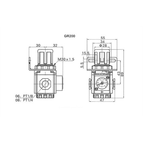 High Quality Air Source Processor GR200-08 Air Pressure Regulating Relief Valve Manual Pressure Regulating Valve 1