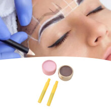 2Pcs Eyebrow Mapping Paste 20g Washable Lip & Brow Line Marking Cream Pink & Brown